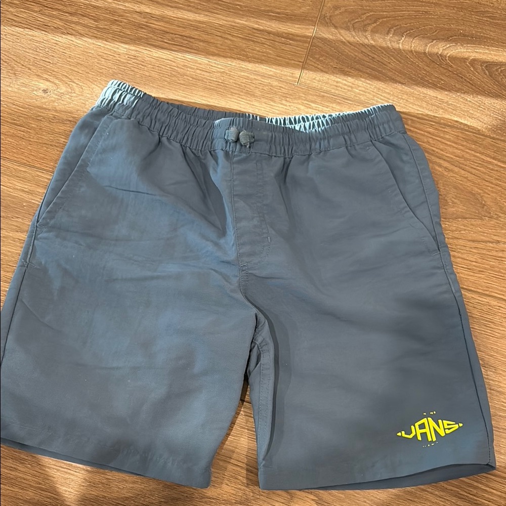 Vans bluish Shorts with Vibrant Yellow Logo